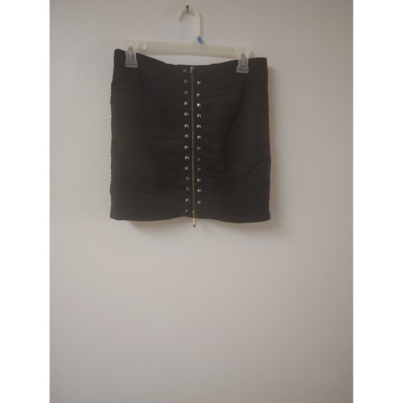 Twenty One Dresses & Skirts - Twenty One Black Studded Zipper Front  Skirt Large L Edgy Night
